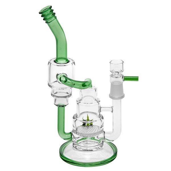 Black Leaf Double Tube Bubbler with Recycler