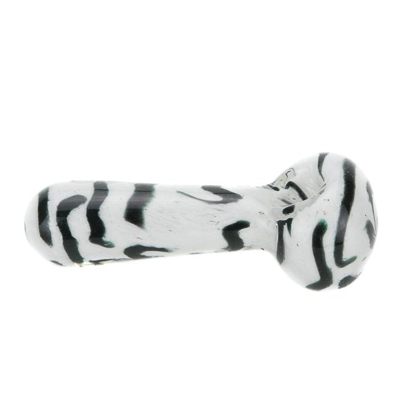 Zebra Twist Glass Spoon Pipe