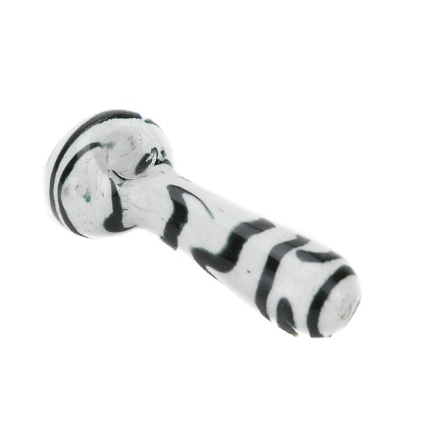 Zebra Twist Glass Spoon Pipe