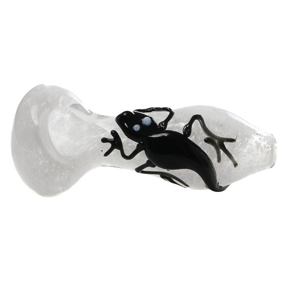 Frozen Lizard Glass Spoon Pipe