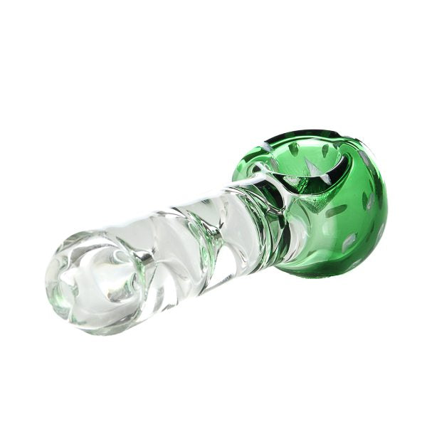 Green Tornado Glass Spoon Pipe