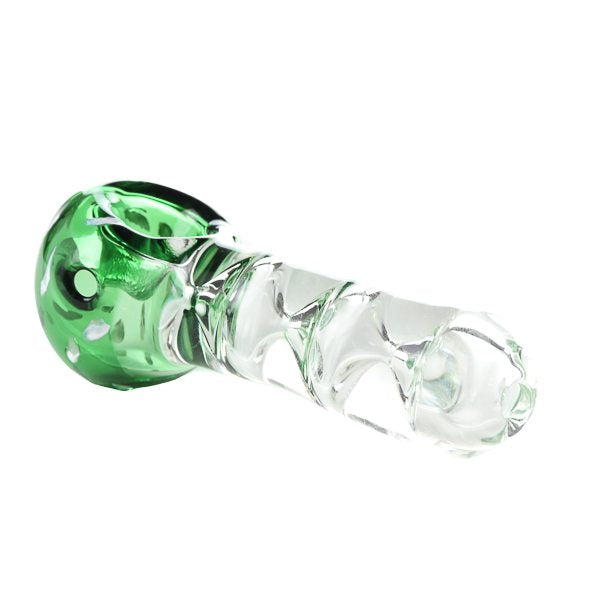 Green Tornado Glass Spoon Pipe