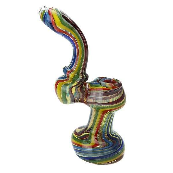 Rainbow Swirl Glass Bubbler