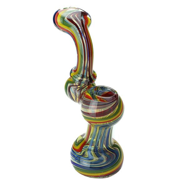 Rainbow Swirl Glass Bubbler
