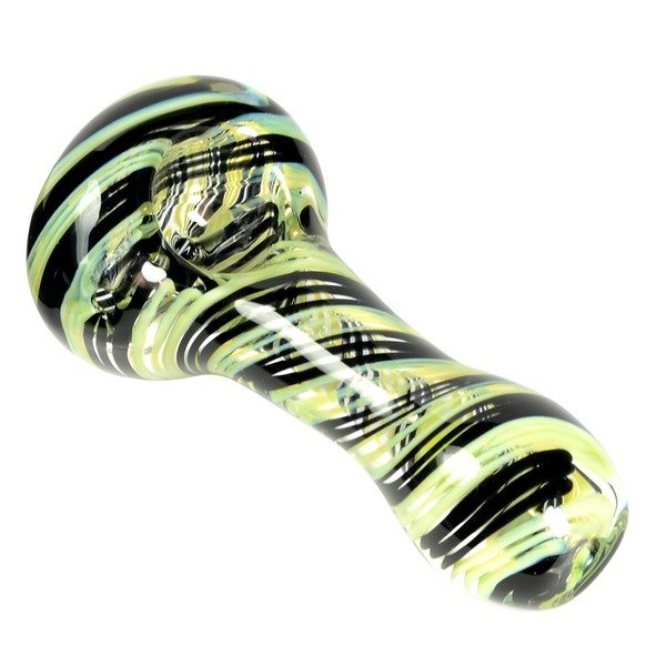 UPC Green and Black Fumed Glass Pipe