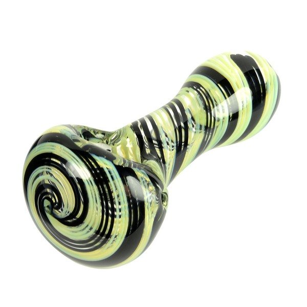 UPC Green and Black Fumed Glass Pipe